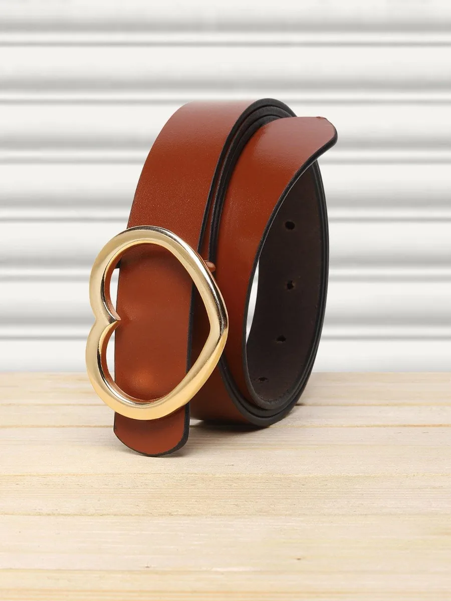Teakwood Leathers Women Tan Leather Belt by Myntra