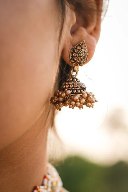 Gold plated jhumki jhumka earrings