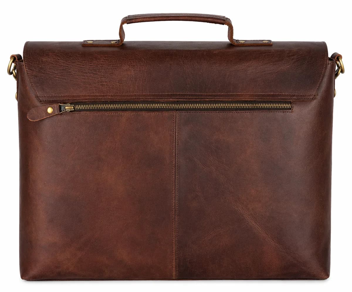 Executive Leather Messenger Laptop Bag