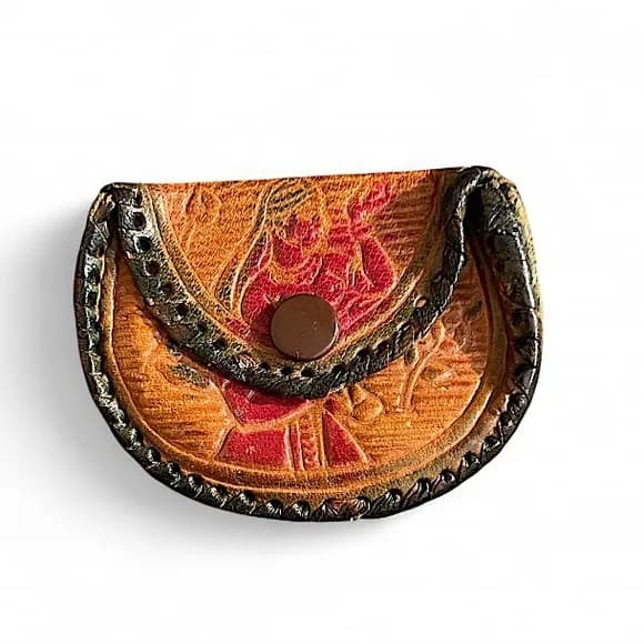 Hand-Burnished Leather Coin Purse