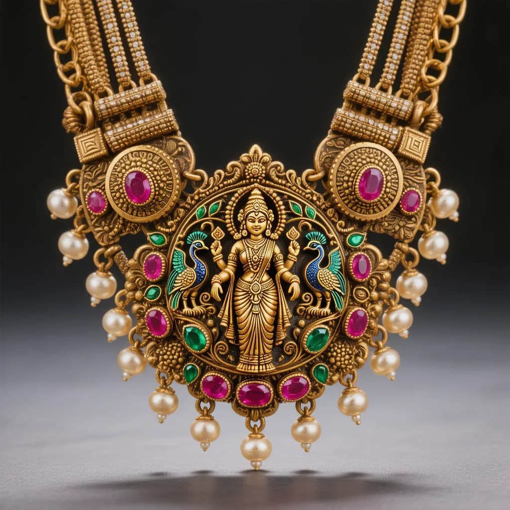 Temple Jewelry Laxmi Idol Pendant